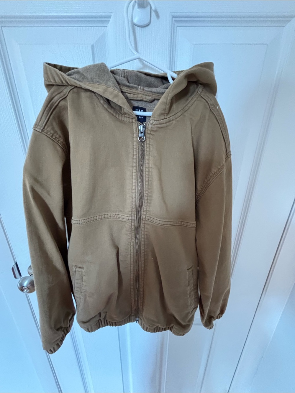 GAP Kids Hooded Zip Jacket in Tan